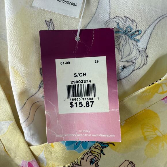 NEW Disney Tinkerbell Womens Shirt Small Scrub Top Tinkerbell Cotton S/S ZZ10 - Picture 6 of 7